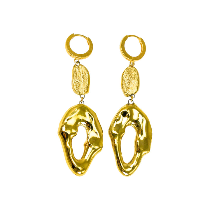 "Jenny" Gold Porcelain Earrings