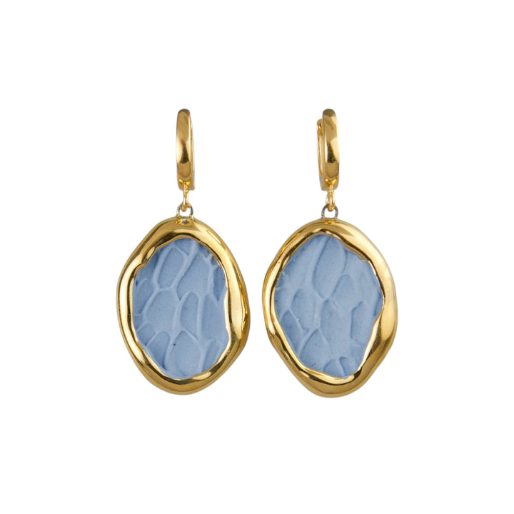 "Marcella" Gold Porcelain Earrings