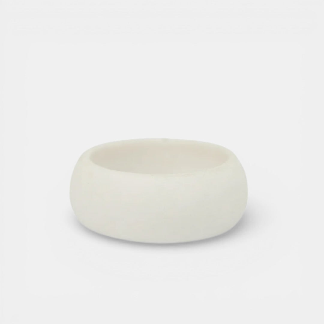 white ceramic ring by freakyfoxx