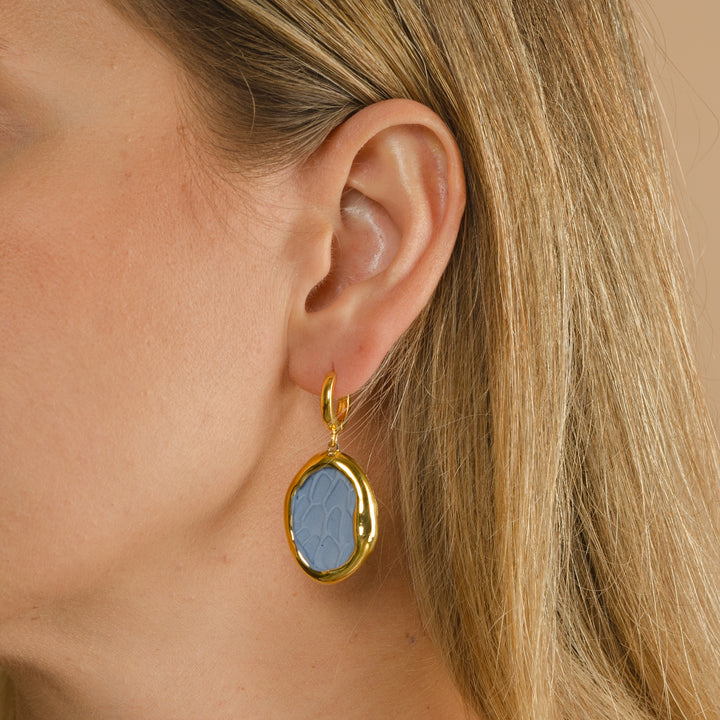 "Marcella" Gold Porcelain Earrings