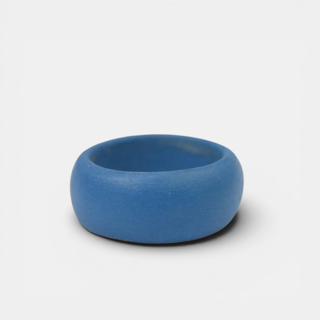 Blue ceramic ring by freakyfoxx on a white background