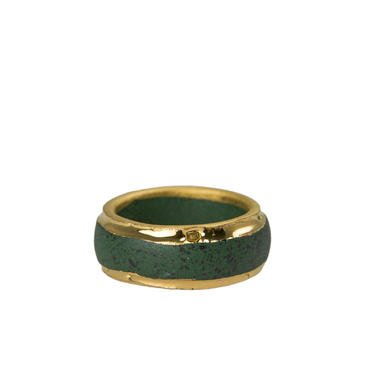 "Basil" Porcelain Ring With Gold