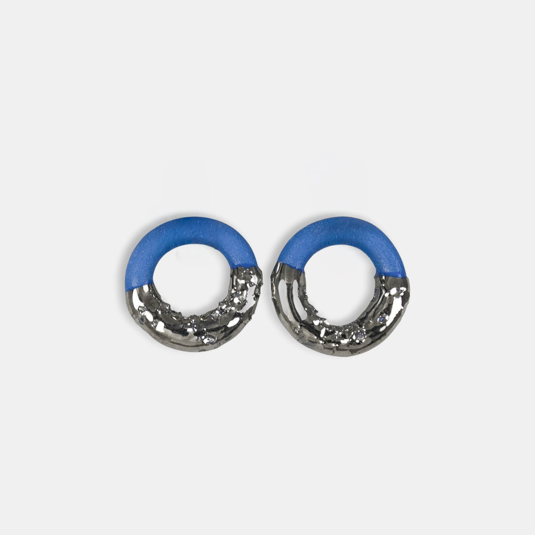 Ceramic charms plated with platinum for hoop earrings