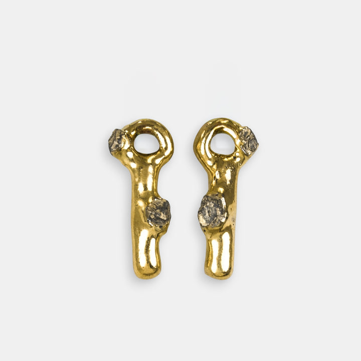 Pair of gold plated charms for hoop earrings 
