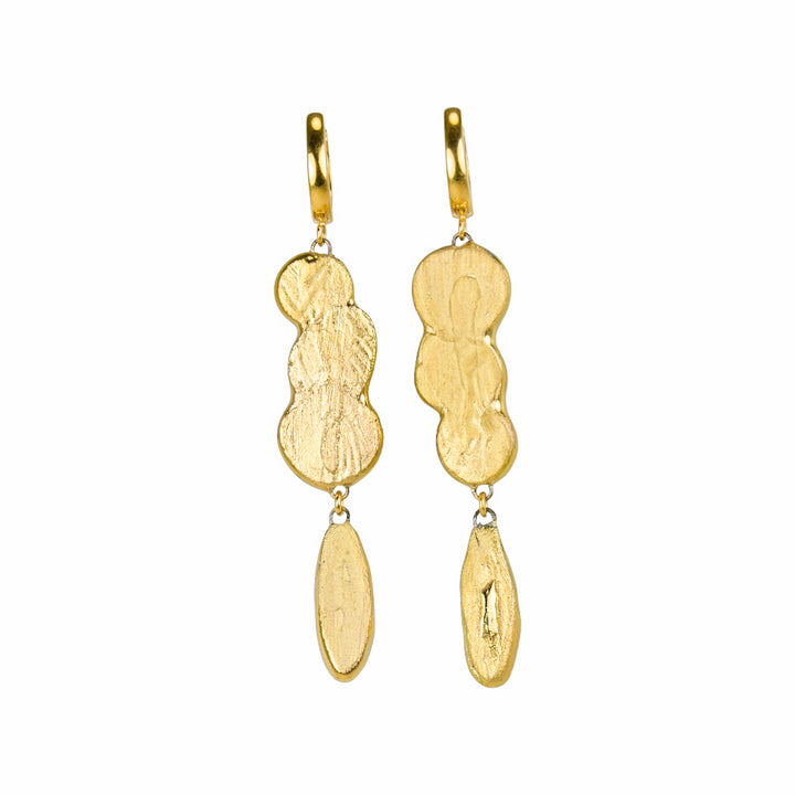 "Helga" Gold Porcelain Earrings