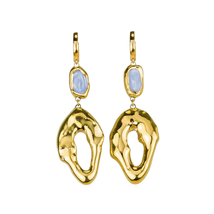 "Jenny" Gold Porcelain Earrings