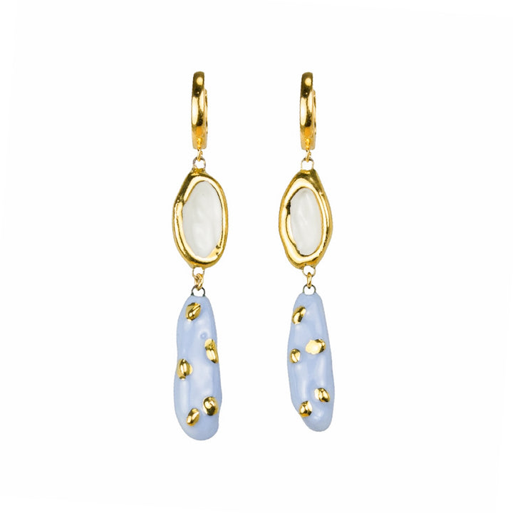 "Mariele" Gold Porcelain Earrings