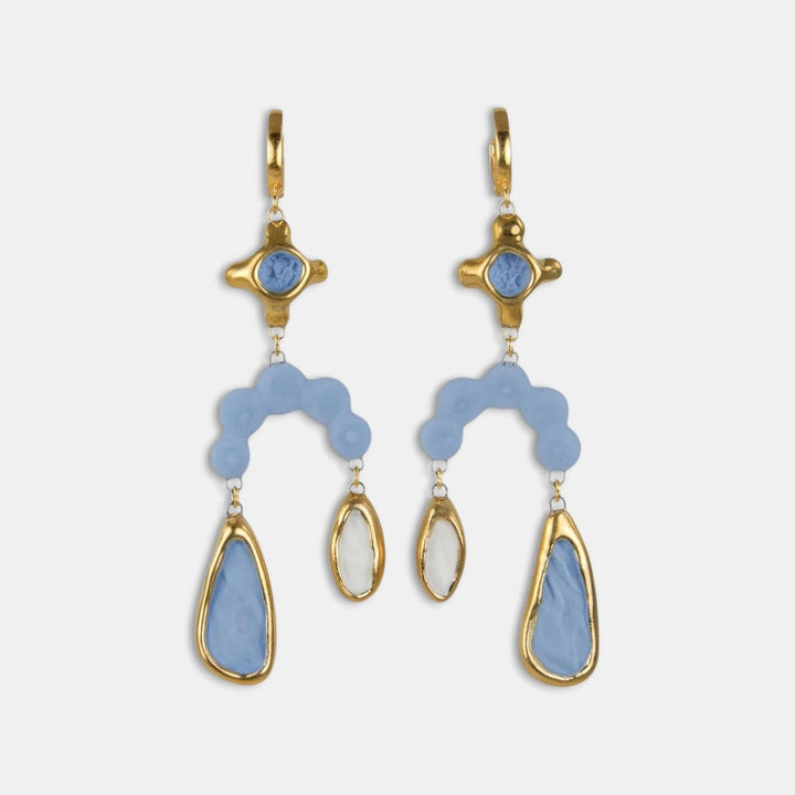one of a kind ceramic earrings by freakyfoxx