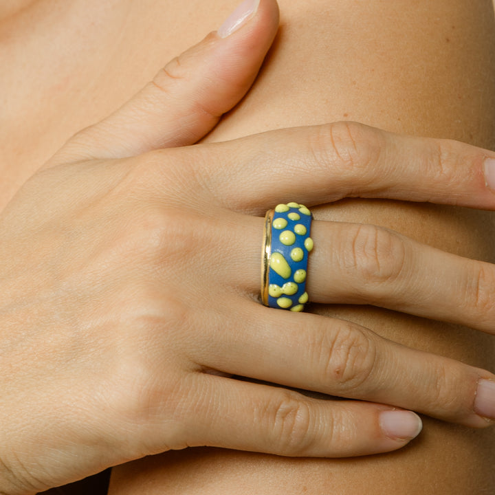 "Bonnie" Porcelain Ring With Gold