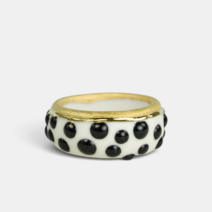 "Poppy" Porcelain Ring With Gold