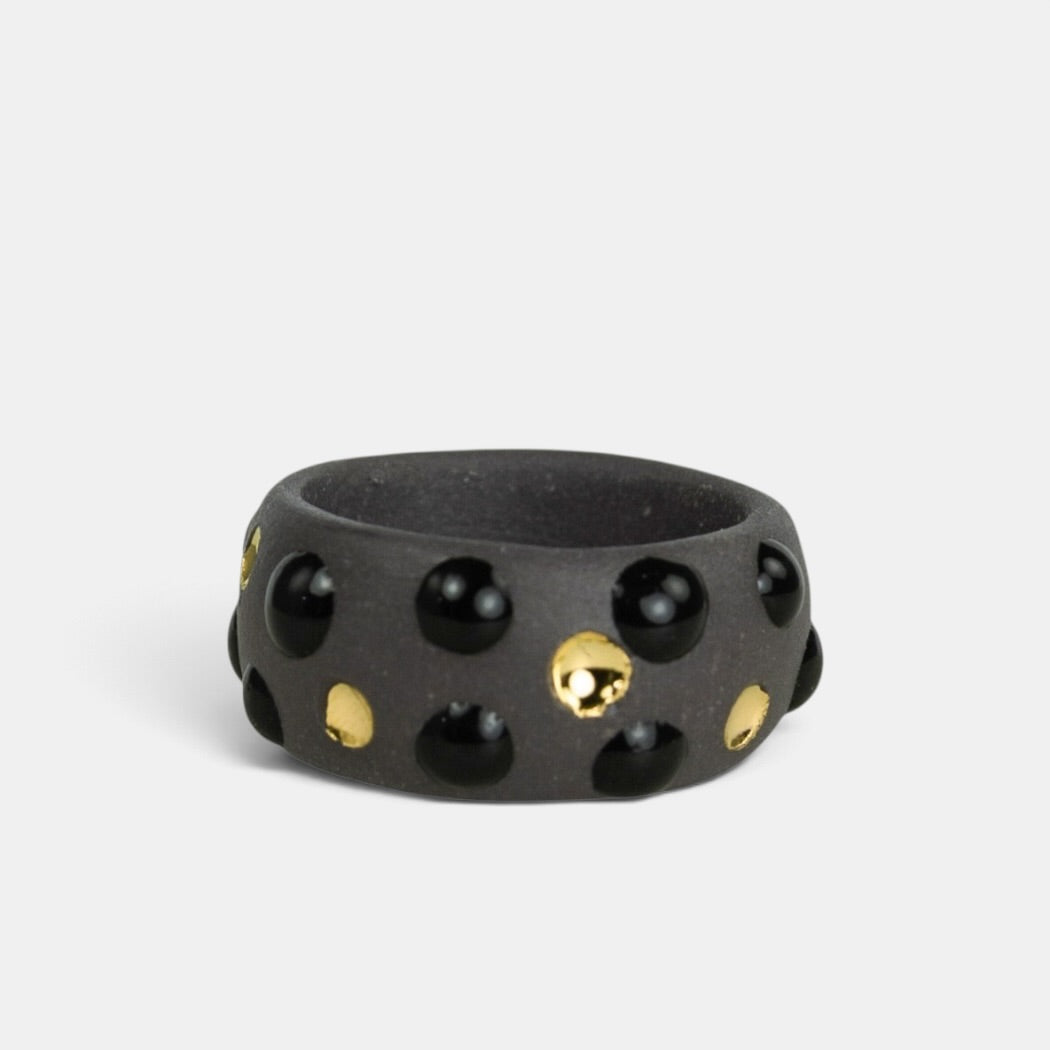 "Poppet" Porcelain Ring With Gold