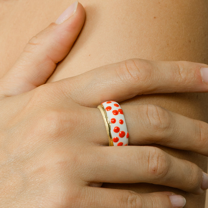 "Pippa" Porcelain Ring With Gold