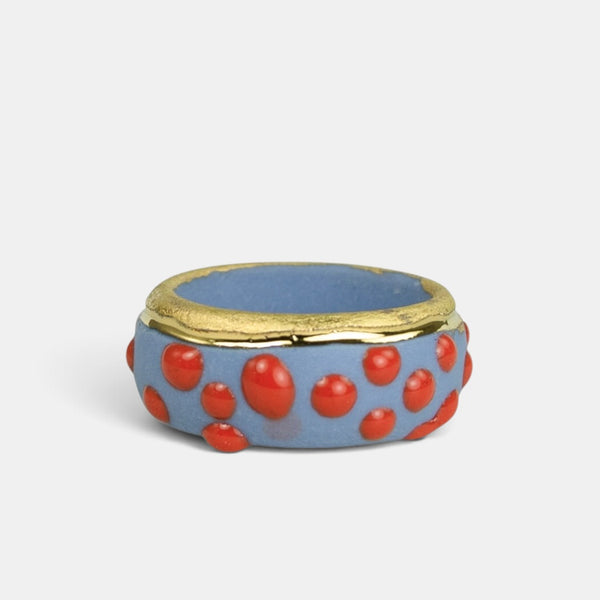 "Dottie" Porcelain Ring With Gold