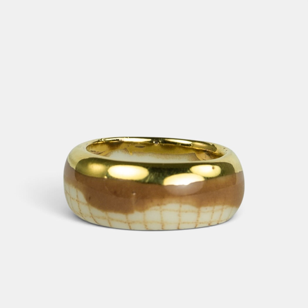 "Blair" Porcelain Ring With Gold