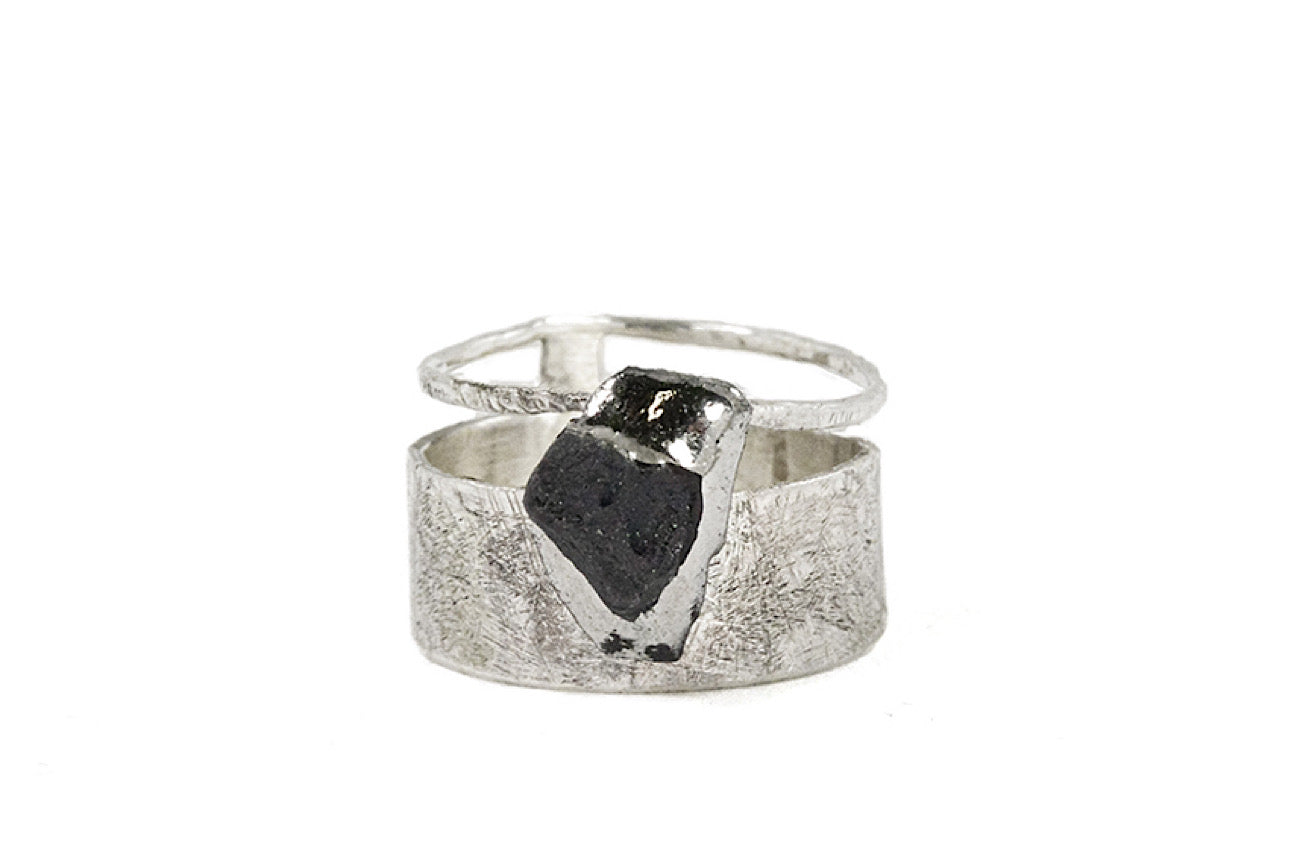 Silver ring with porcelain, unique ring, sidabrinis žiedas su porcelianu, porcelianinis žiedas, porcelain ring, handmade ring