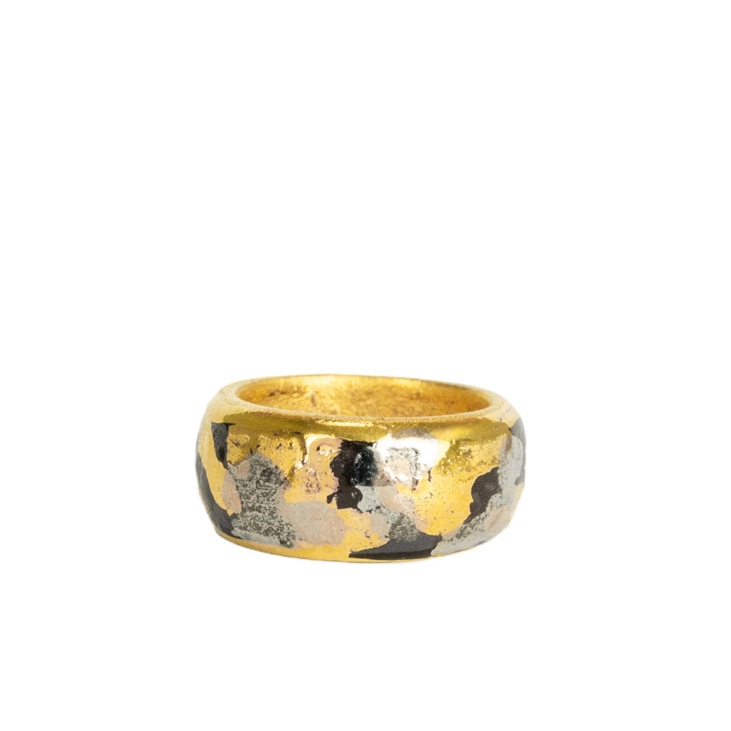 "Leah" porcelianinis žiedas su auksu ir platina