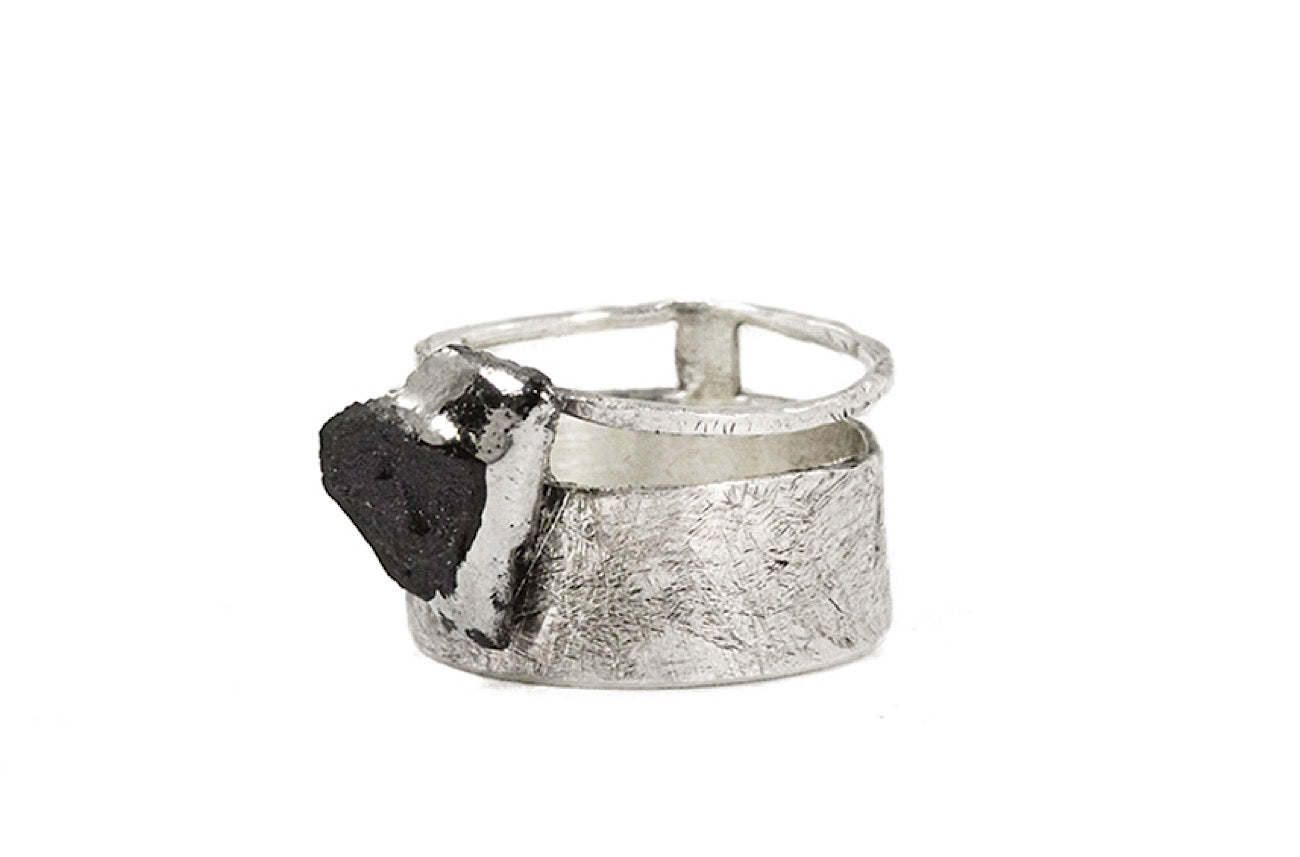 Silver ring with porcelain, unique ring, sidabrinis žiedas su porcelianu, porcelianinis žiedas, porcelain ring, handmade ring
