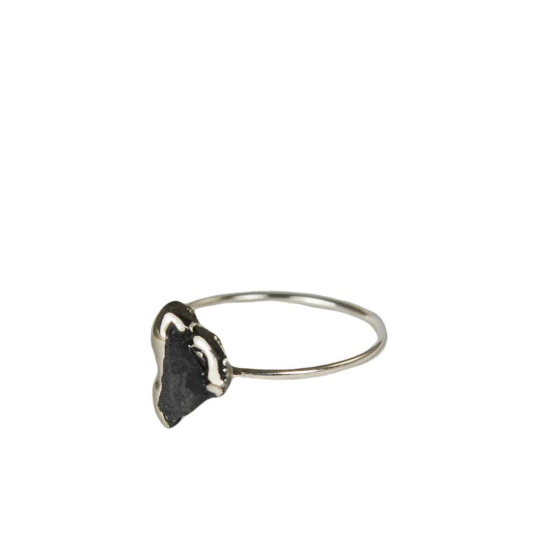 "Dambulla" Silver Ring With Porcelain