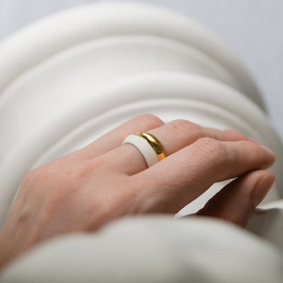 "Lavinia" Porcelain Ring With Gold