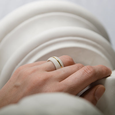 "Filia" Porcelain Ring With Gold