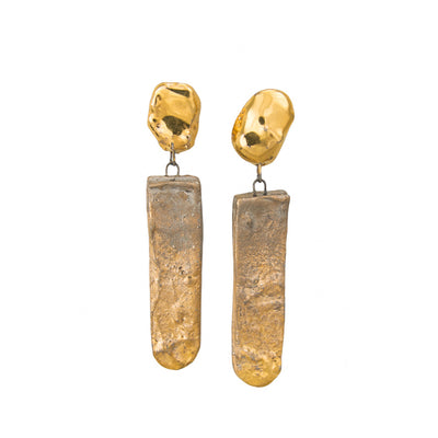 "Savia" Gold Porcelain Earrings