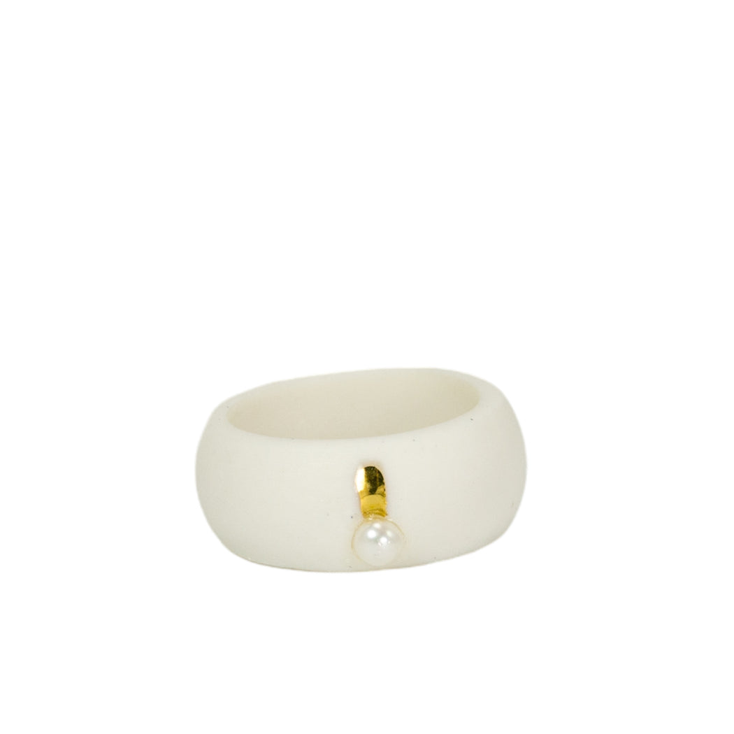 "Lulu" Porcelain Ring With Gold