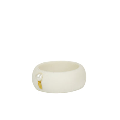"Lulu" Porcelain Ring With Gold