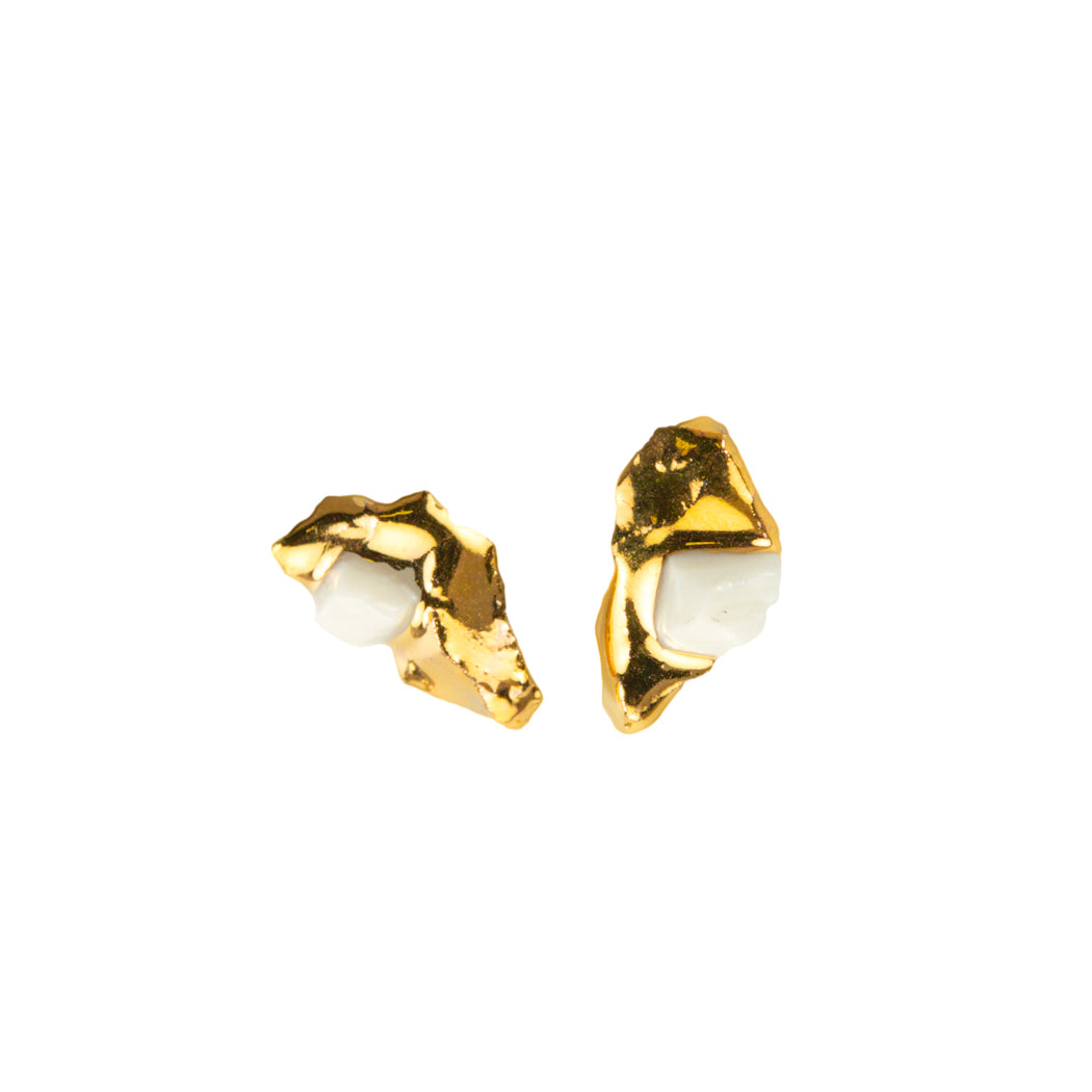 Ooak gold stud earrings. Vienetiniai papuošalai vilniuje