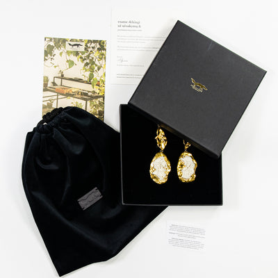 "Palesa" Gold Porcelain Earrings