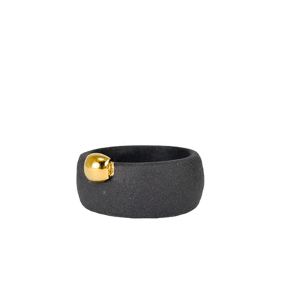 "Camila" Black Porcelain Ring With Gold